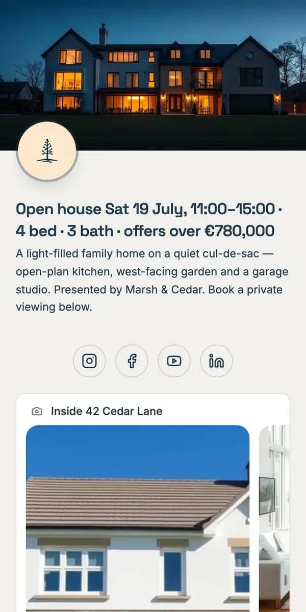 42 Cedar Lane — a live Hublink page