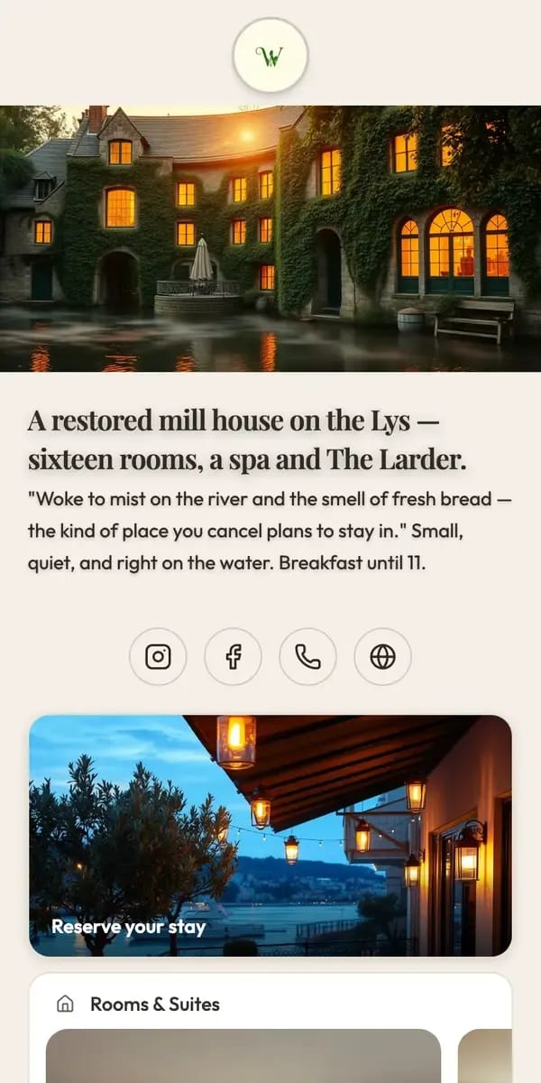 The Willowmere — a live Hublink page